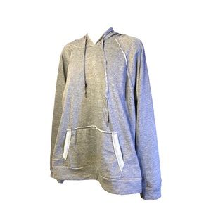 Size XL Long Sleeve Pullover Hoodie with Large Front Kangaroo Pocket, Gray, EUC